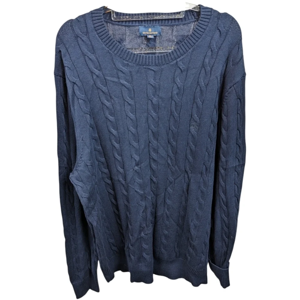 Brooks Brothers Men's Cotton Cable Crew Neck Sweater Sz XL